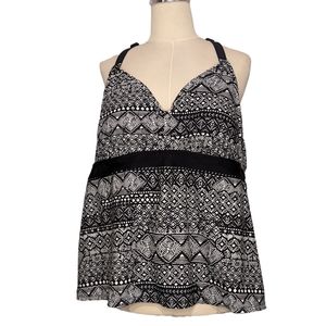Target Kona Sol Racerback Black & White Tankini Size 22W